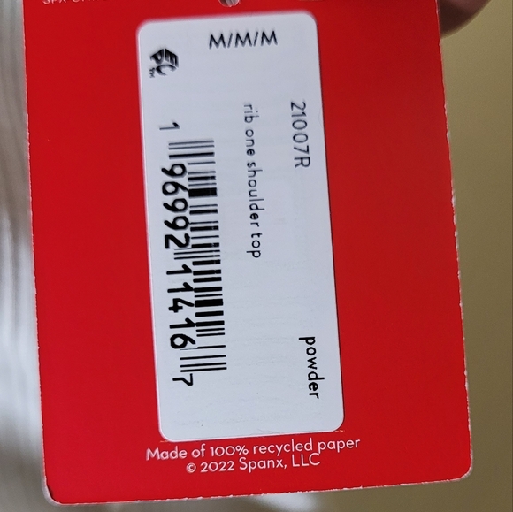 SPANX NWT Ribbed One Shoulder Top I White I M Stretch Asymmetrical - Picture 7 of 7